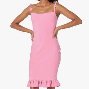Likely Women's Carmen Dress Pink Size 4 Bodycon Ruffles Sleeveless